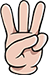 Hand with Three Fingers Raised